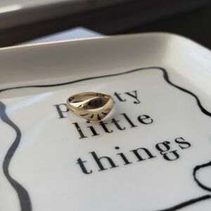 14 k gold Minimalist Gold Dome Ring - Polished Design